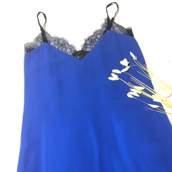 BCBG MAXAZRIA Astrella Lace Trim Crepe Slipdress - Picture 3 of 10